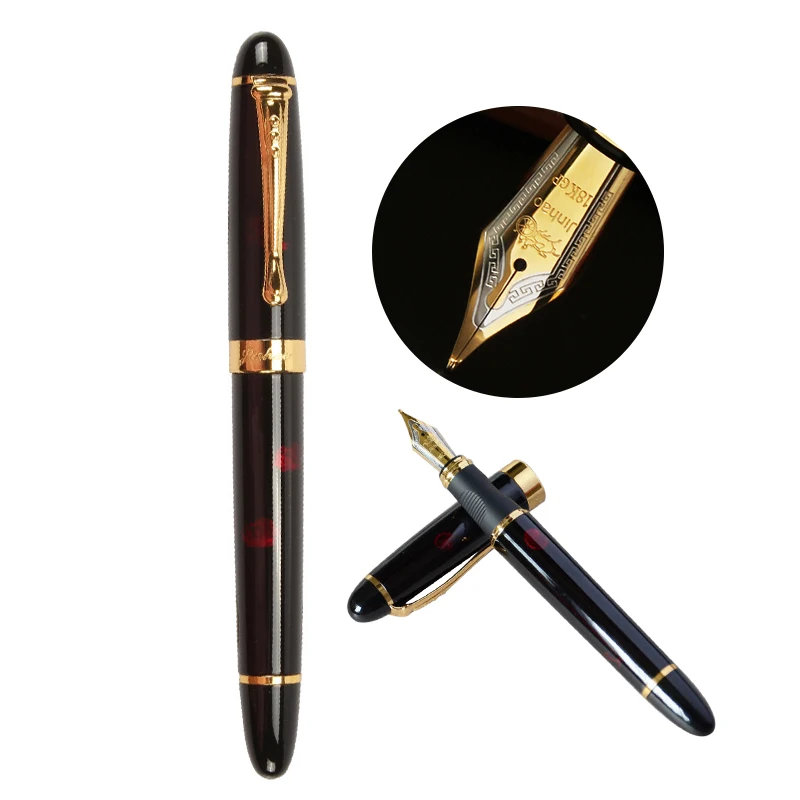 

Jinhao X450 Golden Trim Black with Fireworks Fountain Pen 0.5mm Broad Nib Fountain-Pen School Office Writing Supply Stationery
