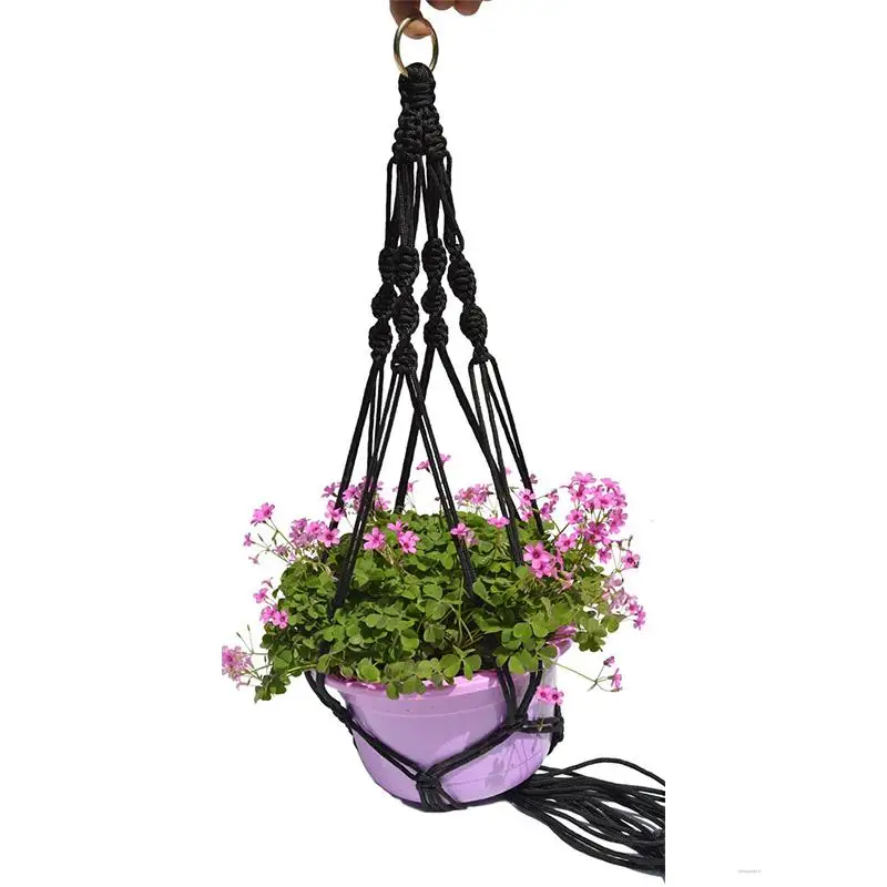 

Hanging Basket Manual Flower Pot Net Bag Braided Home Vintage Decor Plant Sling Knotted Rope Garden Plant Hanger Pot Tray