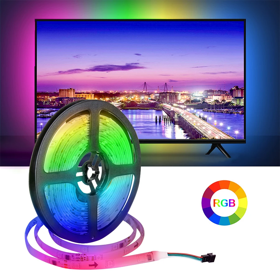 Светодиодная лента WS2811 гибкая Диодная 12 В постоянного тока RGB-лента для