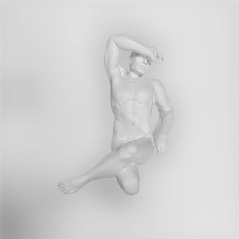 

Body Art Man Nude Miniatures Resin Figure Figurines Lying Down To Sleep Man Sculpture Creative Home Decorative Craft Black