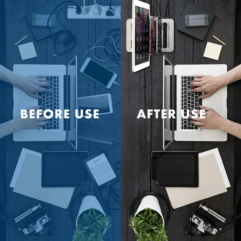 

6-Port Usb Charger Station With Six Usb Cables Charger For Smart Phone Ipad Tablet