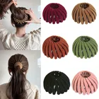 Тканью; Прическа хвостик; В наличии Птичье гнездо резинка для формирования хвостика заколки для волос Расширения бархат женские аксессуары для волос с модной пряжкой заколки для волос для женщин новые головные уборы