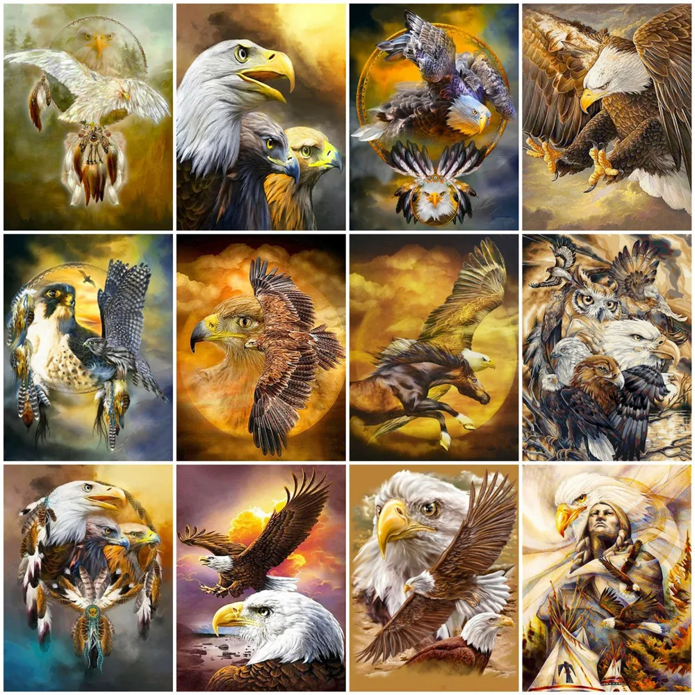 

HUACAN Full Square/Round Drill Diamond Art Painting Kits Animal Eagle Embroidery Cross Stitch 5D Home Decor Gift