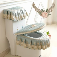 creative toilet seat cover cushion fabric lace wc mat toilet seat cover decor accessories banheiro bathroom products df50mt