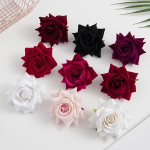 100pcs silk red roses head fake scrapbook bridal corsage accessories clearance wedding home decor diy gifts artificial flowers free global shipping