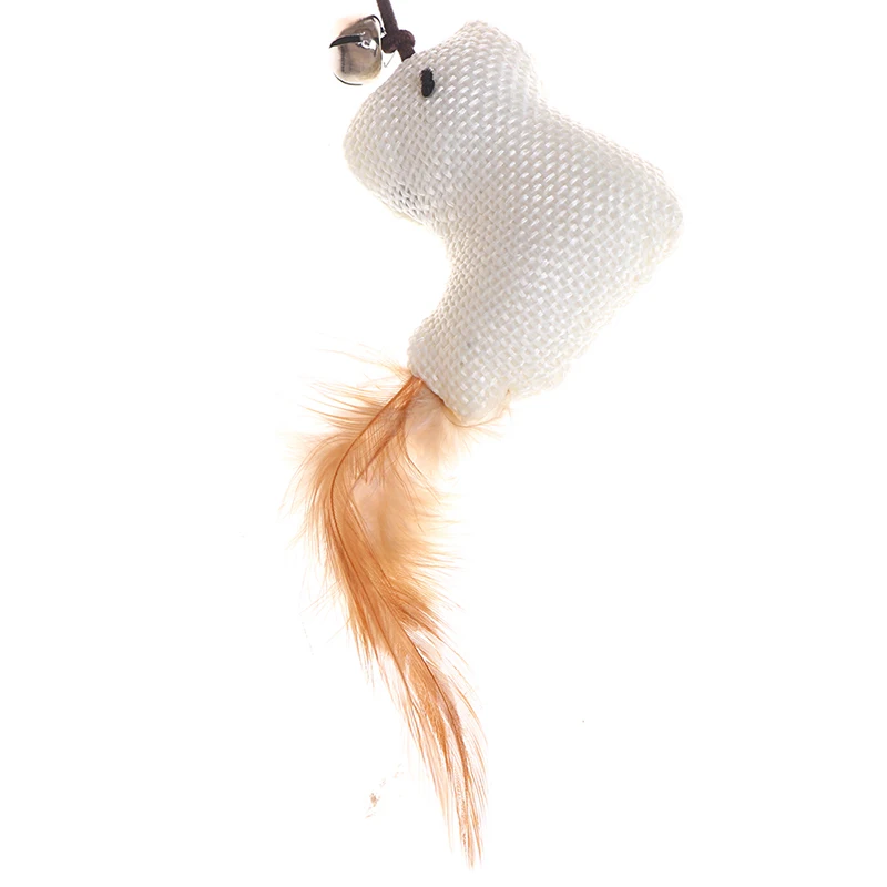

Pet Cat Teaser Toys Feather Linen Wand Cat Catcher Teaser Stick Cat Interactive