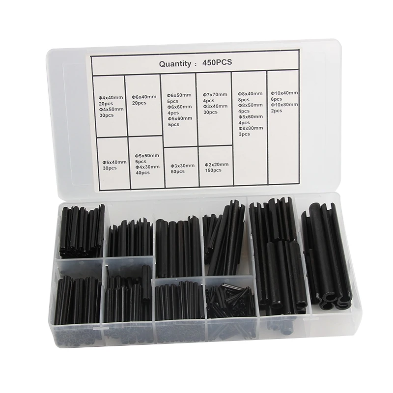 

Roll Pin Assortment 450-Piece Set - Pinning Kit, Pins for Small Machine Projects