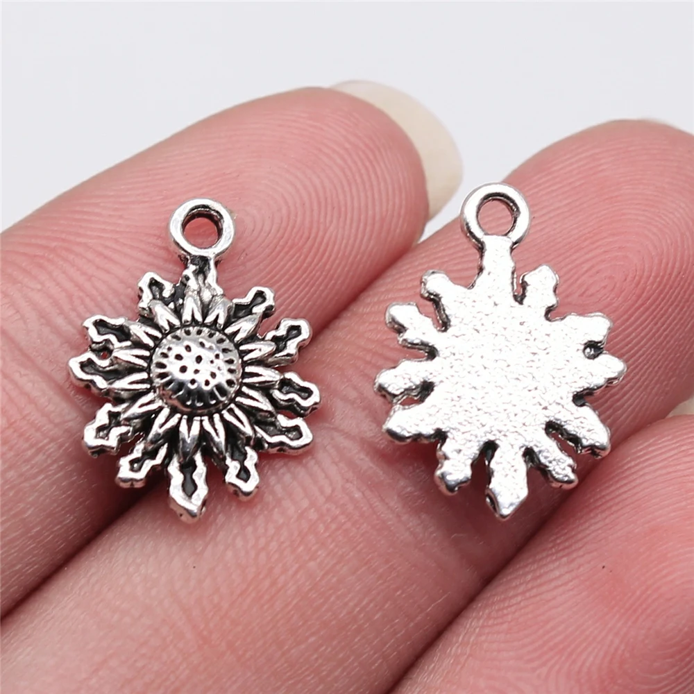 

WYSIWYG 10pcs 17x13mm Antique Silver Color Sun Charms Pendant For Jewelry Making DIY Jewelry Findings