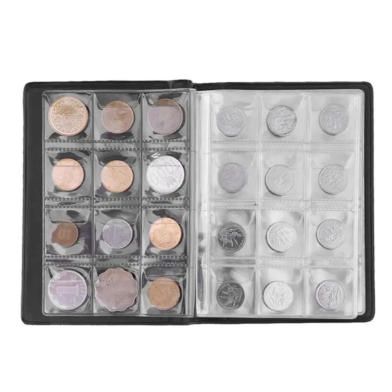 120 карманов Мини альбом из ПВХ для монет коллекционная книга Коллекционирование