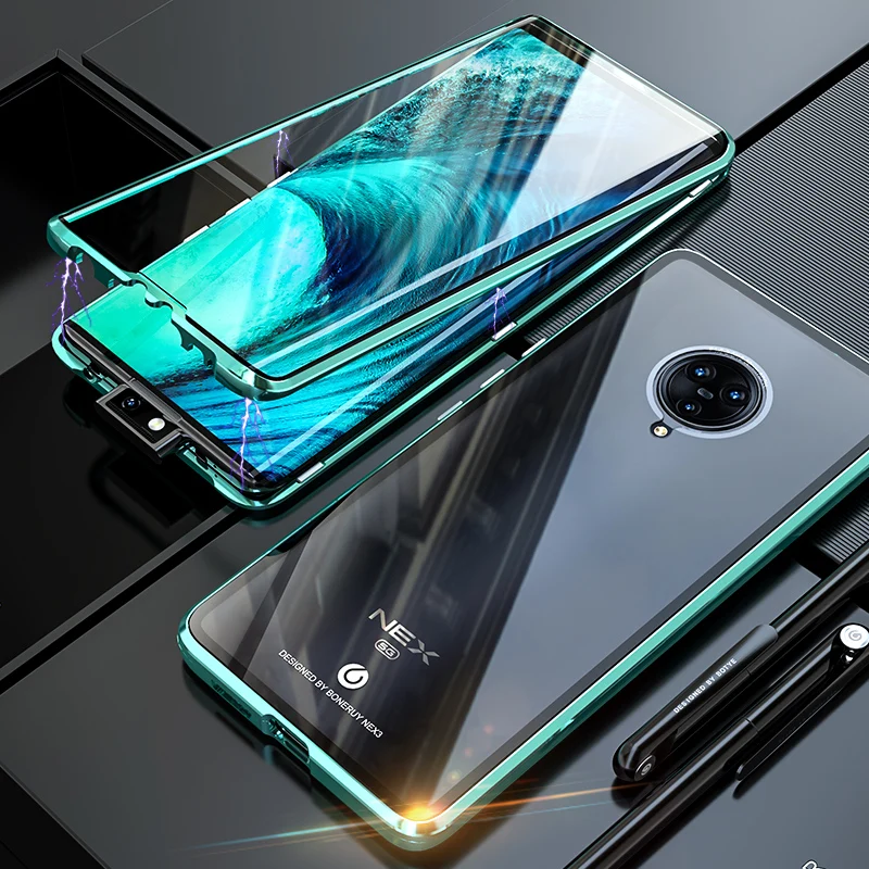 Роскошный металлический магнитный спереди на заднем сиденье чехлы с закаленным