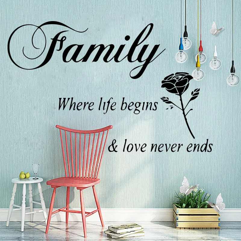 Love life Family Vinyl Wallpaper Roll Furniture Dekoration For bedroom Decor Diy Pvc room Decoration Accessories | Дом и сад