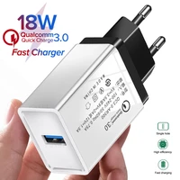 18w usb charger 3a fast charging mobile phone adapter for iphone 12 pro max eu plug wall charge for xiaomi huawei samsung travel