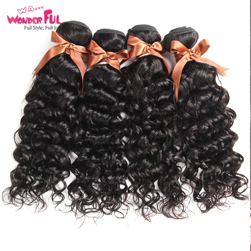 Индийские волнистые волосы пряди 100% человеческие ткачество 3 4 пучка предложения