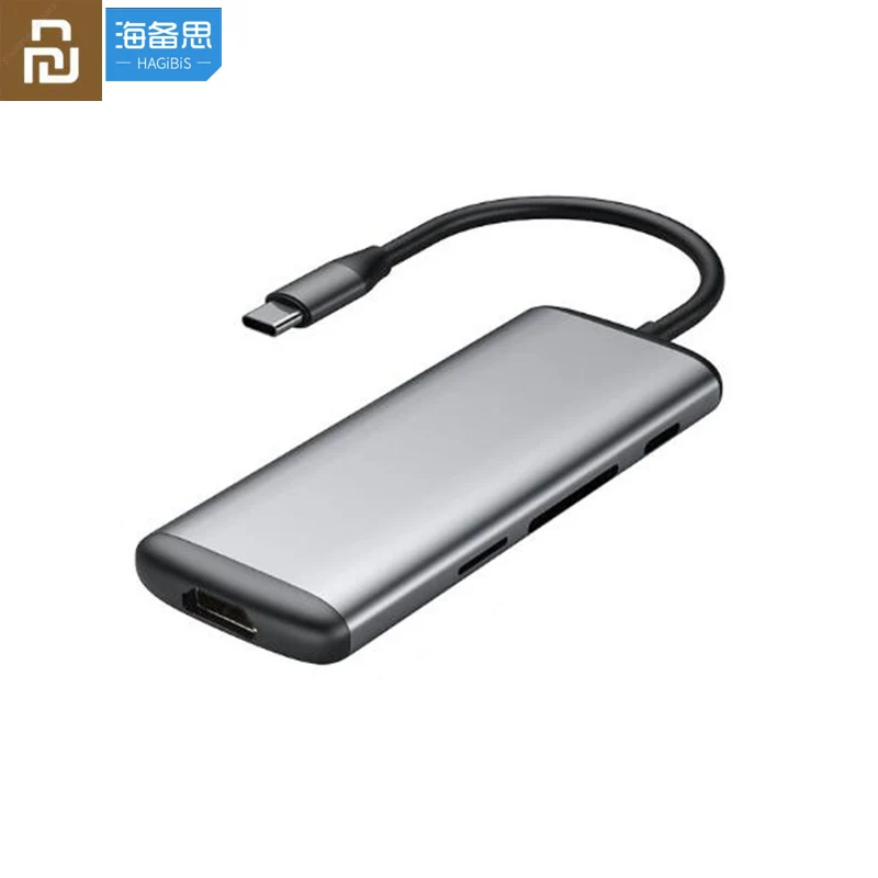 В наличии оригинальный кардридер Youpin Hagibis 6 в 1 Type c к HDMI USB 3 0 TF SD PD зарядный адаптер