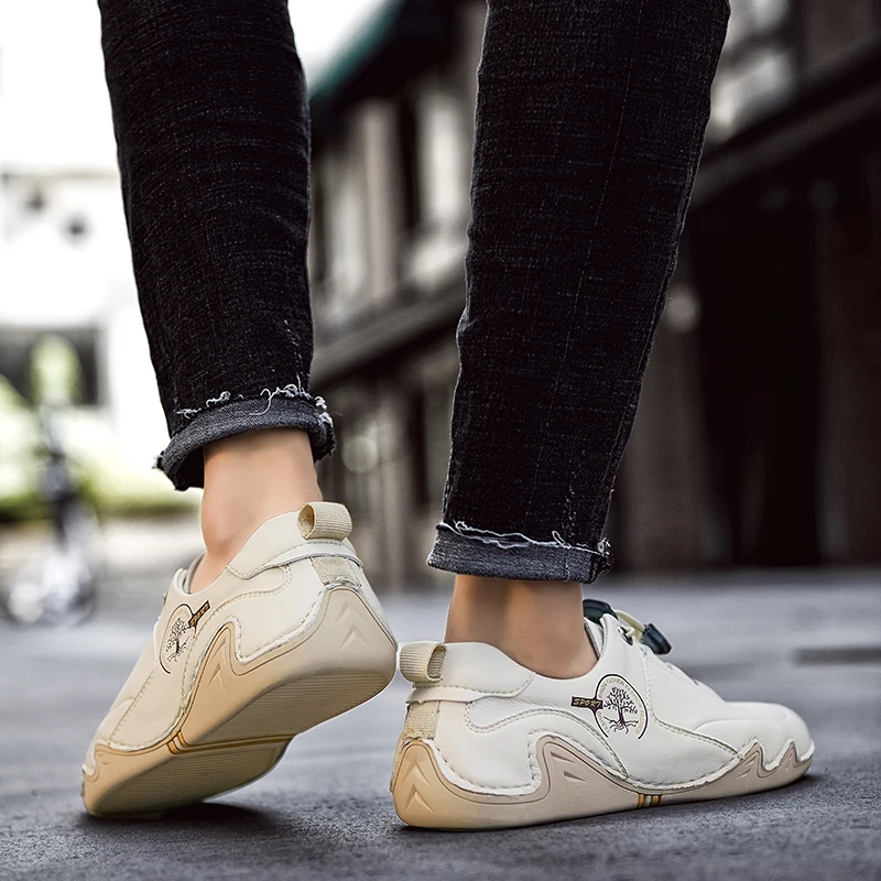 Мужская обувь Кожаные мужские лоферы Повседневная Уличная Модная для вождения с