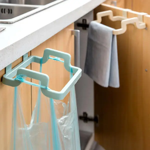 Plastic Trash Bags Storage Rack Kitchen Bracket Traceless Hanging Organizer Door Back Clip Stand Washcloth Hanger Holder | Дом и сад
