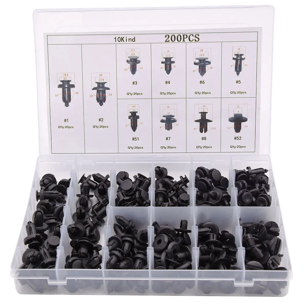 Зажимы для дверных панелей автомобиля набор заклепок Dodge Journey Magnum Nitro Stratus Viper 200 шт.