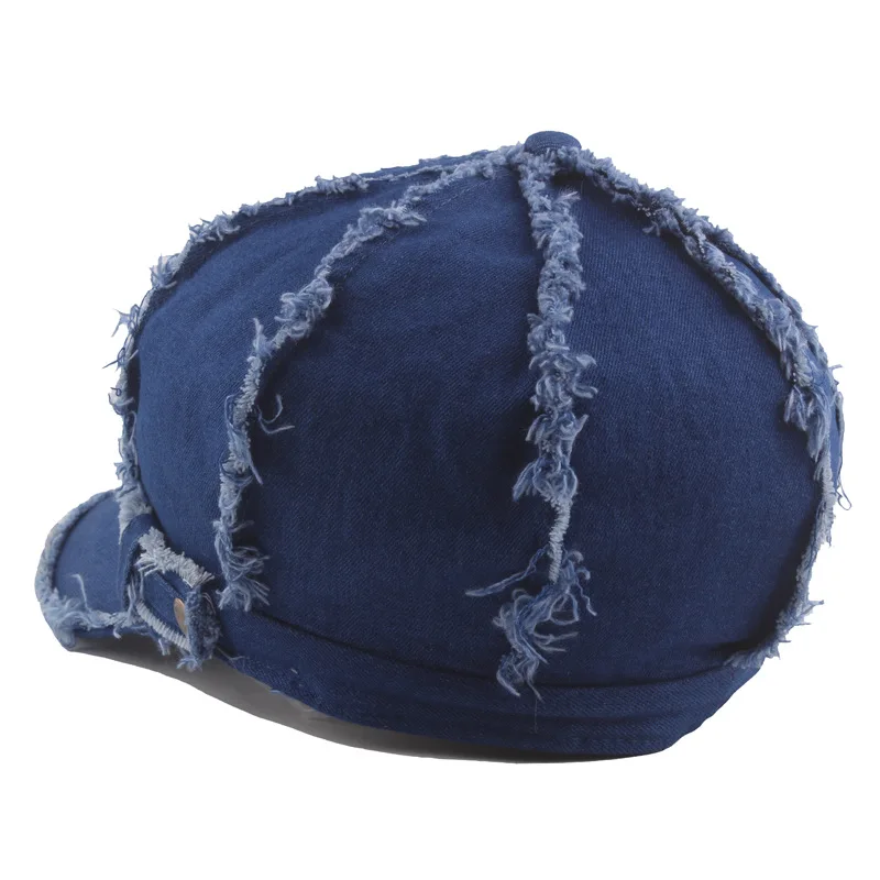 Женская Осенняя джинсовая шляпка однотонная восьмиугольная кепка газетчика