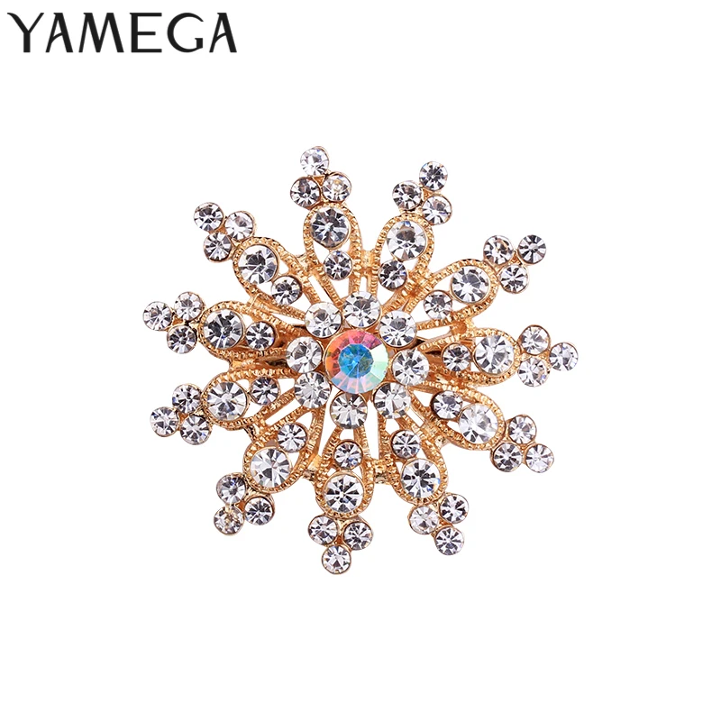 Модная брошь с блестками и роскошным золотым покрытием - украшение для офиса и трендовые аксессуары для женщин, подходящие для шарфов и в качестве подарка новинка.