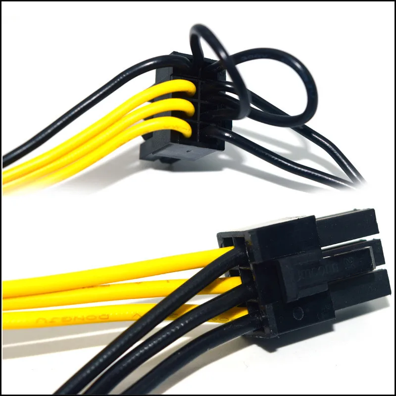 6 шт. 6-контактный PCI-E до 8 контактов (6 + 2) PCI-e (штекер-штекер) силовой кабель GPU 50 см