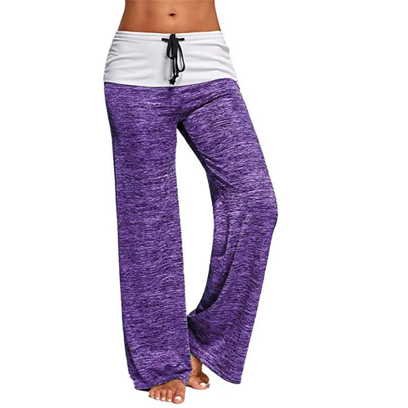 

Women's loose summer pants soft ice silk Yoga quick dry outdoor casual Black Wide Leg Pants gray Khaki women's high waist pants