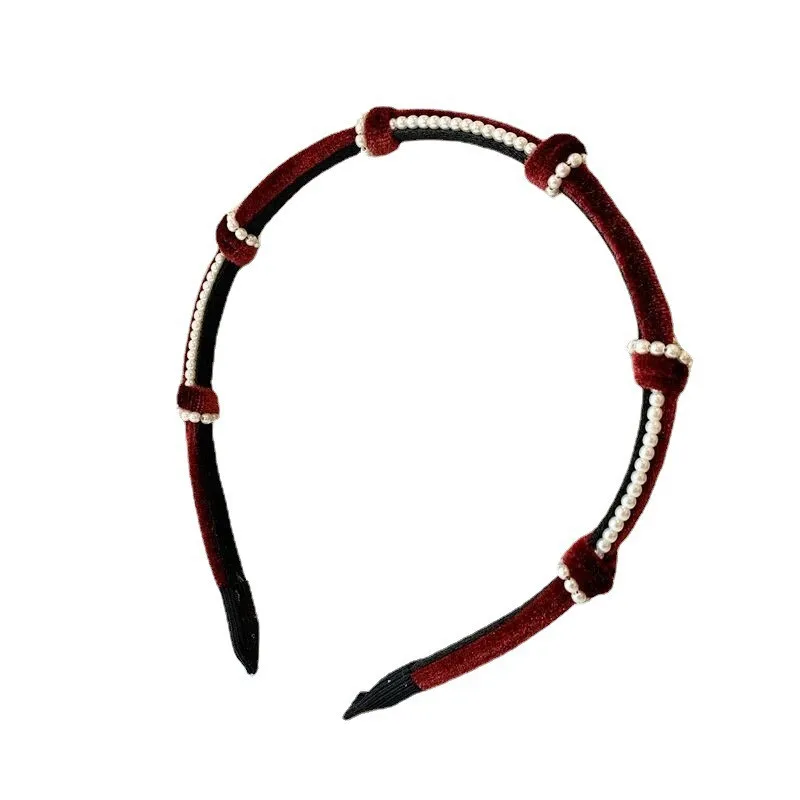 

Pearl Knot Thin Headbands For Women Korea Hair Accessories Hairband for Girls Crown Flower Hairbands Head Wrap