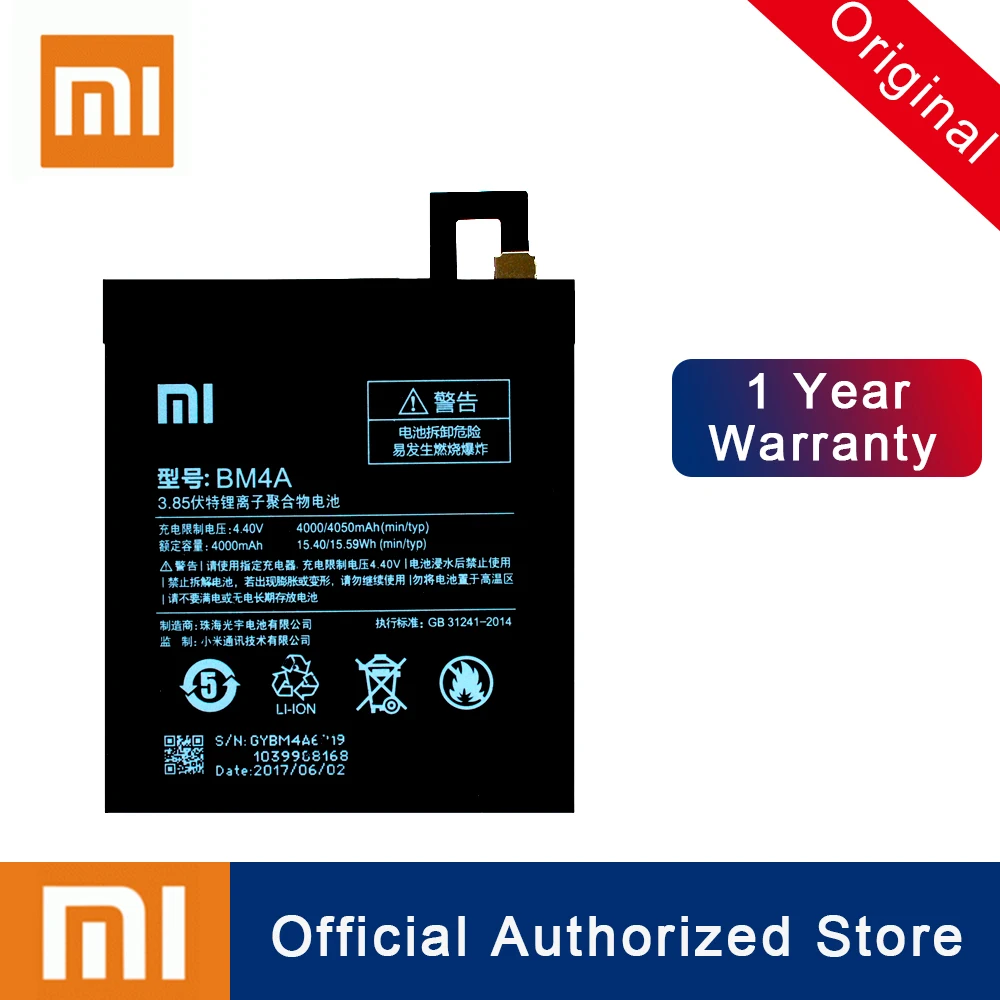Xiao Mi 100% оригинальный BM4A для Xiaomi Hongmi Redmi Pro 4000 мАч аккумулятор телефона с реальной