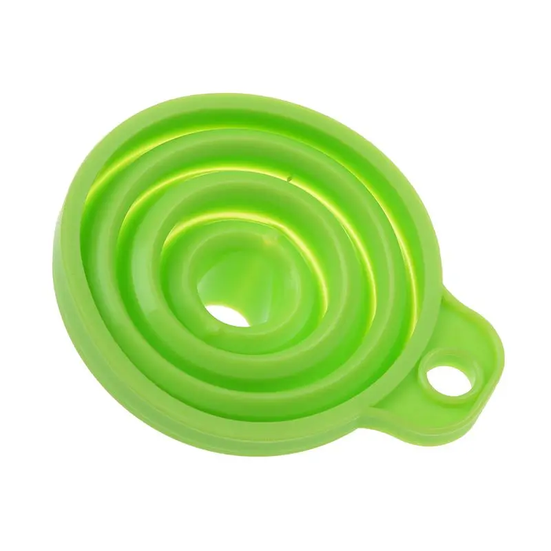 

Portable Retractable Funnels Home Kitchen Funnel Convenient Storage Green
