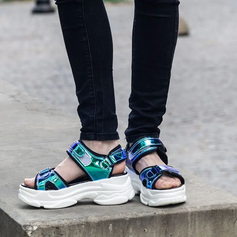 Fujin/Брендовые женские босоножки Новинка 2020 года Модная женская повседневная