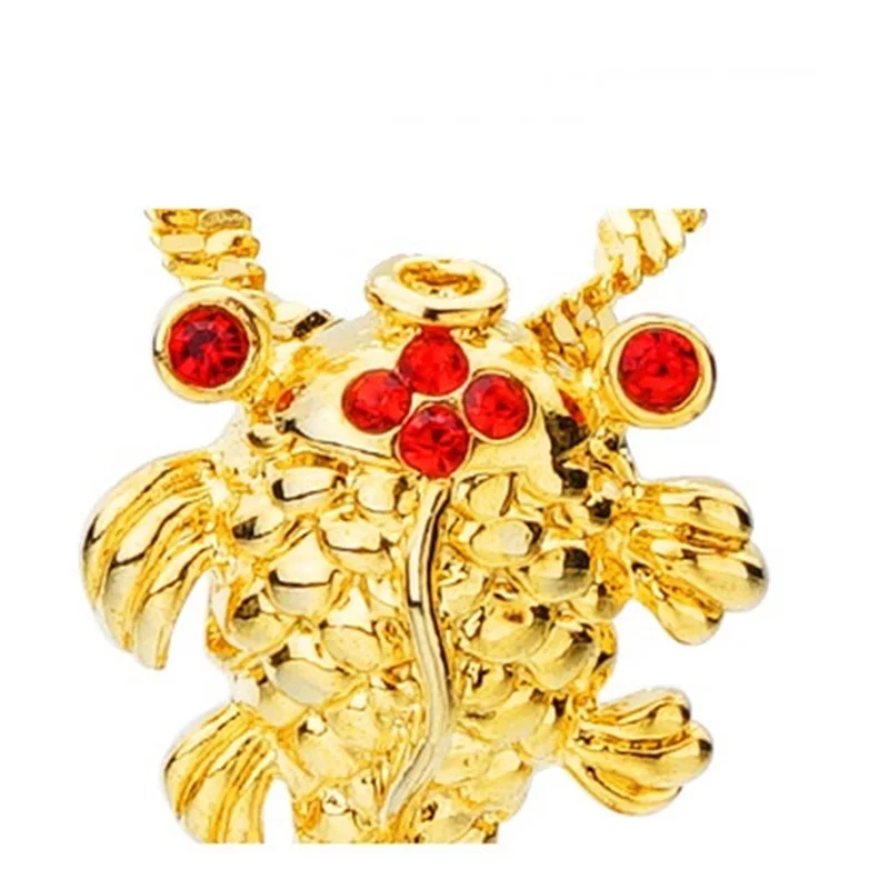 OMHXFC Wholesale European Fashion Woman Man Unisex Party Birthday Wedding Gift Goldfish Zircon 18KT Real Gold Charm Pendant PN95 | Украшения