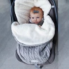 Зимнее одеяло для новорожденных на коляску, теплый вязаный крючком спальный мешок для маленьких детей