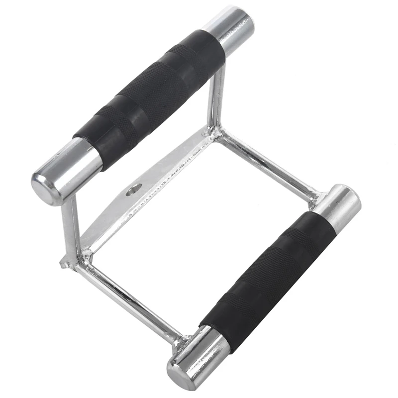 

Stirrup Multi Gym Attachment Home Grip Bar Workout Rubber Handle Seated Row Chinning Cable