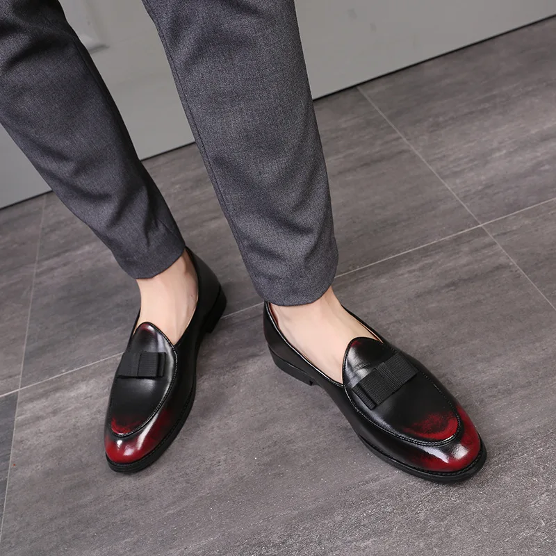 

2019 Men Bowknot Suede Wedding Dress Male Flats Loafers Newest Gentlemen Casual Business Leather Shoes Men Formal Shoes25