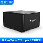Корпус для жесткого диска ORICO, 3,5 дюйма, 8 отсеков, Type-C, алюминиевый, магнитный, SATA к USB3.1, док-станция для жесткого диска, поддержка 128 ТБ, 5 Гбитс, UASP, чехол для жесткого диска