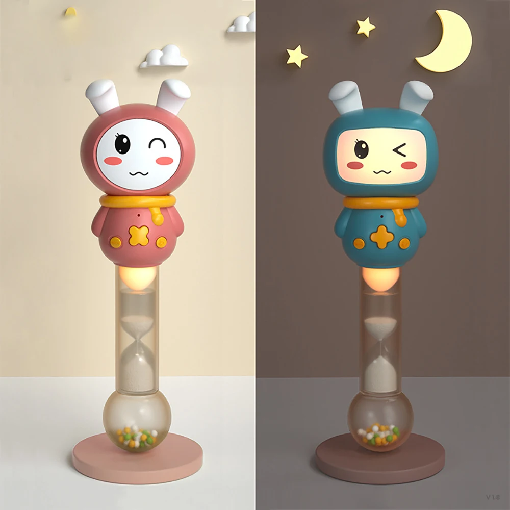 

Милые Детские Музыкальная светящаяся прорезыватель погремушки игрушки кролика ручные колокольчики мобильные младенческие соски-пустышки...