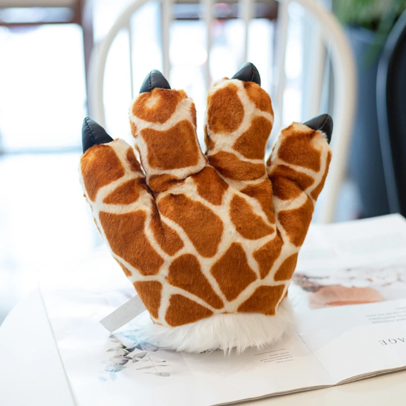 

Giraffe Headband with 3D Animal Paw Plush Gloves Cosplay Costume Stuffed Toys