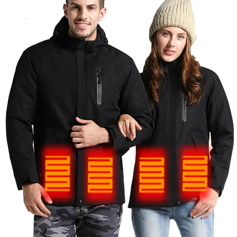 Лыжная куртка для мужчин и женщин зимняя теплая умная с подогревом через USB