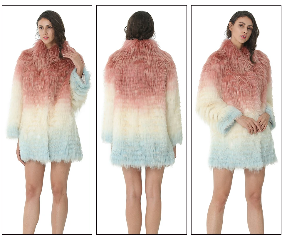 Winter Women Real Fox Fur Coat Luxury Natural Fox Fur Jacket With Fur Collar Cuff Fashion Real Fur