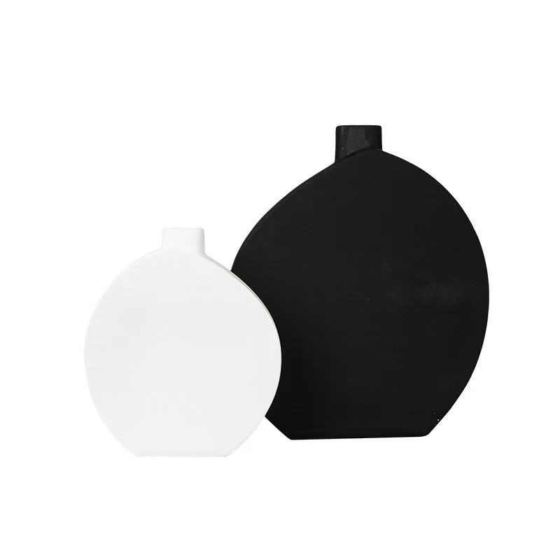 

Minimalist Ceramic Vase Black/white Plant Pots Decorative Flower Arrangement Modern Decor Porcelain Vases Living Room Decoration