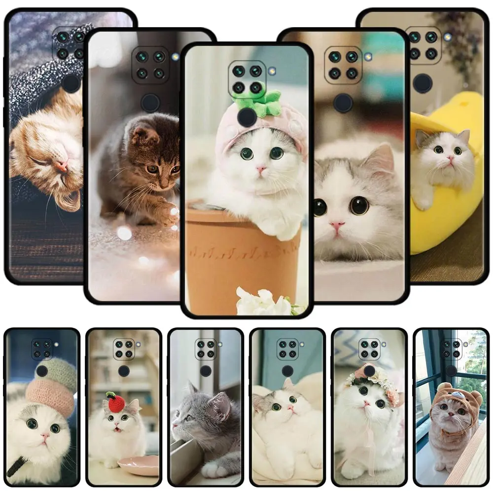 

Cute Cat Kitten Case For Xiaomi Redmi Note 11 9 8 10 Pro 9S 8T 7 10pro Max Coque for redmi 11 9 9C 9A 8 8A 7 7A Cover