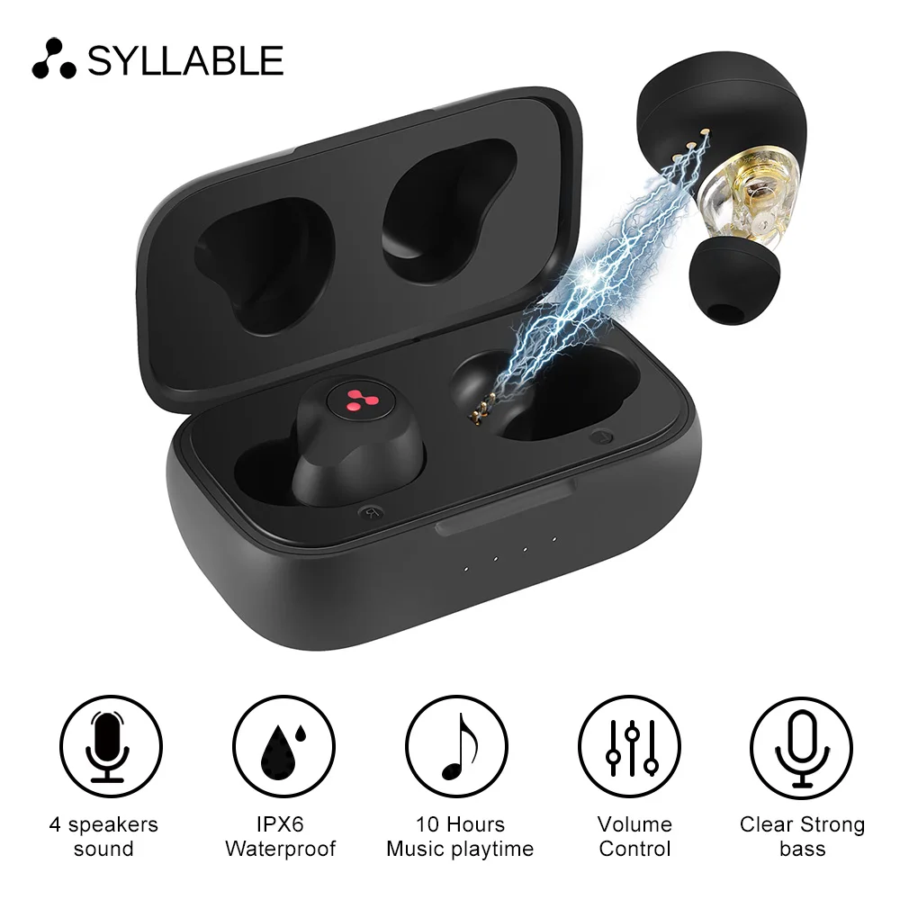 2021 SYLLABLE S115 Dual Dynamic Drivers Strong bass TWS wireless headset noise reduction for music QCC3020 Chip of SYLLABLE S115