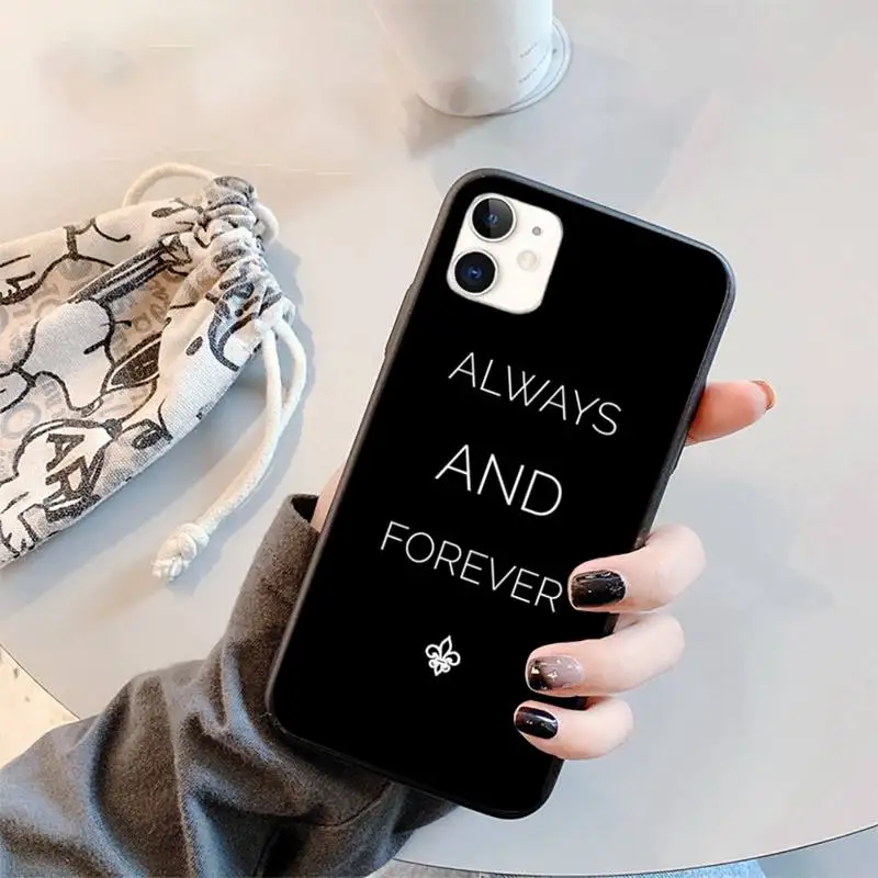

The Vampire Diaries Always And Forever Phone Case for iPhone 11 12 Pro XS MAX 8 7 6 6S Plus X 5S SE 2020 XR Soft Silicone Cover