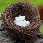 DIY Имитация животного модель попугай птица гнездо Статуэтка яйца бонсай для домашнего декора миниатюрное украшение для сада в виде Феи современные аксессуары