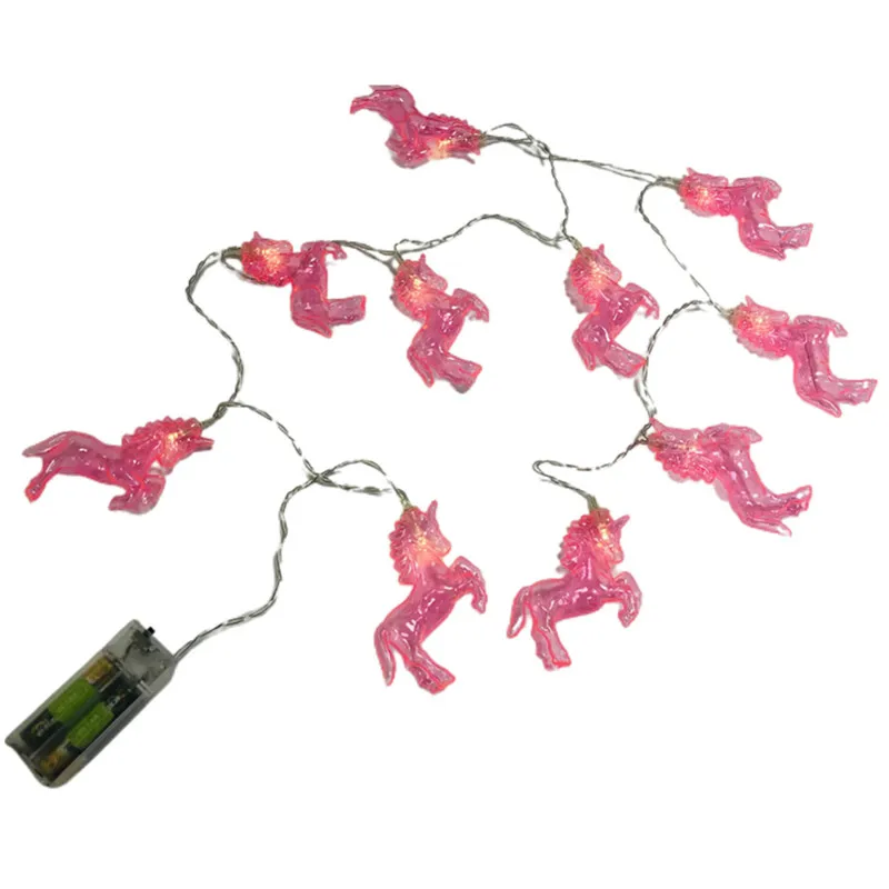 Светодиодный Сказочный Единорог строка светильник бегущего коня Батарея