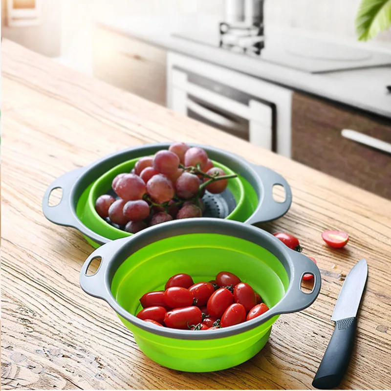 Кухонный Органайзер складная корзина для слива складной дуршлаг слив с ручкой