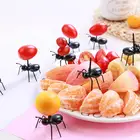 12 шт.компл. мини муравьиная вилка для фруктов столовые приборы пластиковая Десертные Вилки для торта пищевая посуда для украшения вечеринки