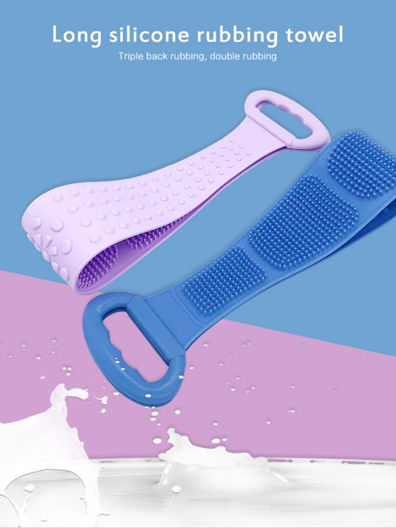 

Unisex Silicone Brushes Bath Towels Rubbing Back Mud Peeling Body Massage Shower Extended Scrubber Bathroom Clean Skin Brushes