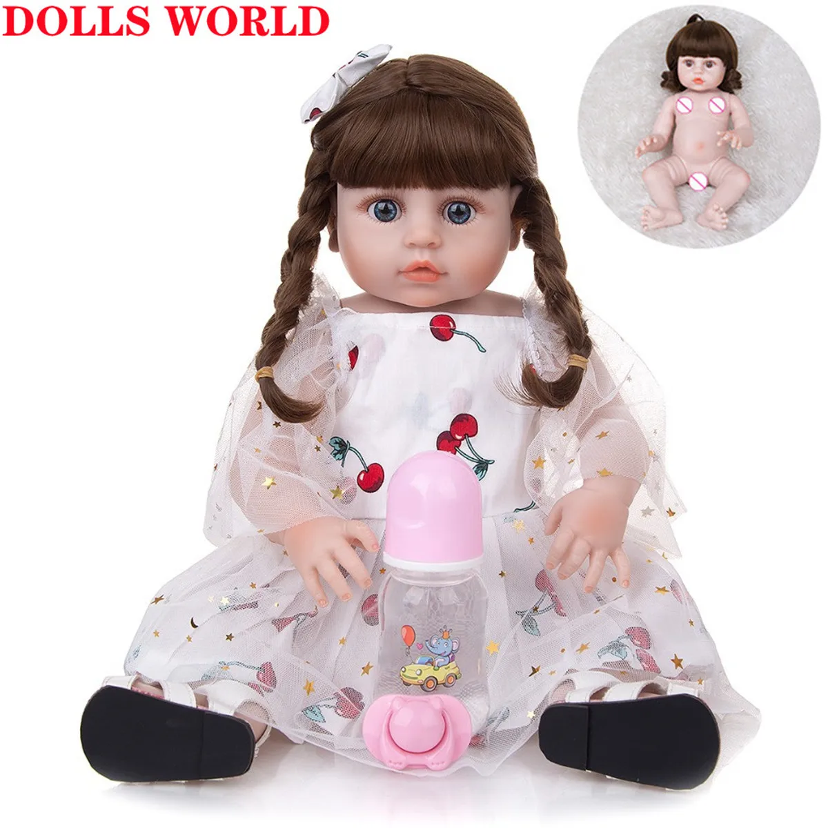 

Кукла реборн силиконовая для девочек, Реалистичная кукла для купания, детский подарок на день рождения, 49 см