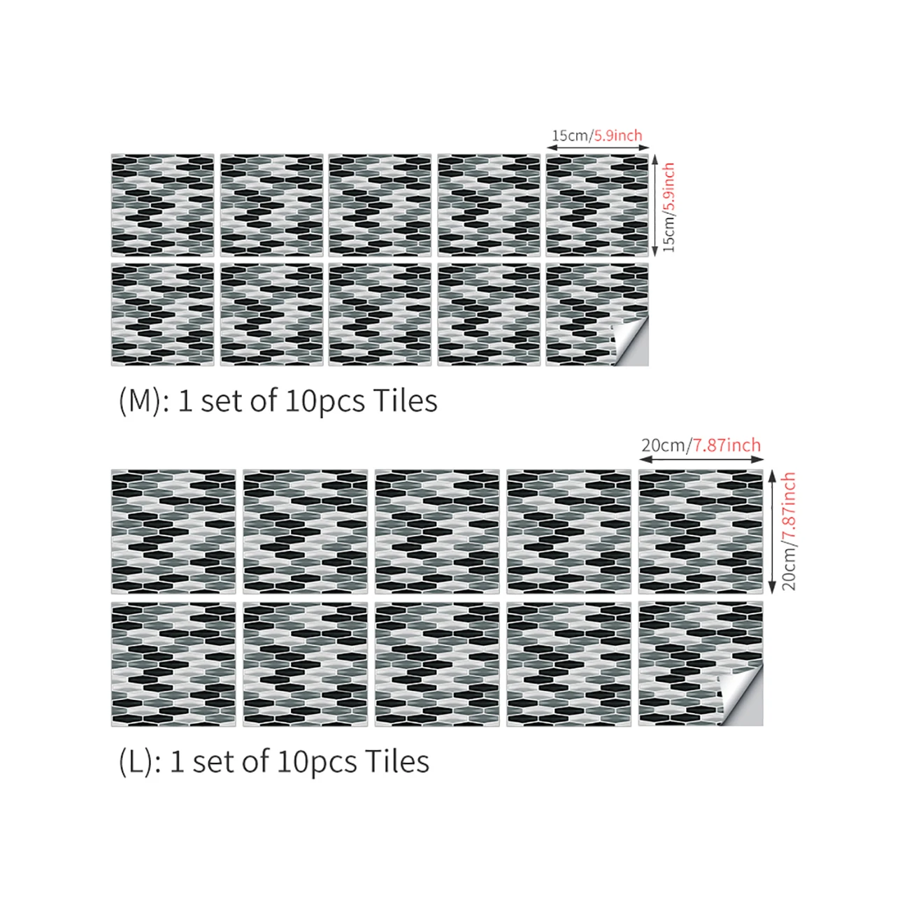 

Eco-friendly Waterproof PVC Matt Finish Brick Wall and Tile Sticker Wall Decor Kitchen and Dining Room's Decor