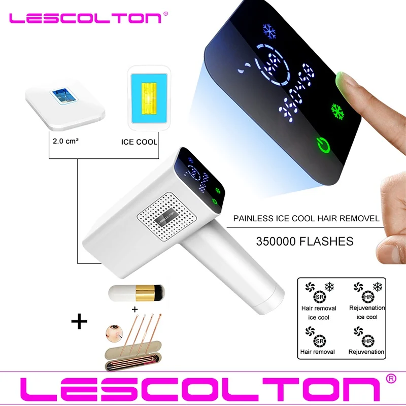Новейший Эпилятор Lescolton IPL, перманентное лазерное удаление волос, 4 в 1, ICECOOL depilador, лазерный триммер для бикини, фотоэпилятор - Цвет: Lescolton Icecool 3